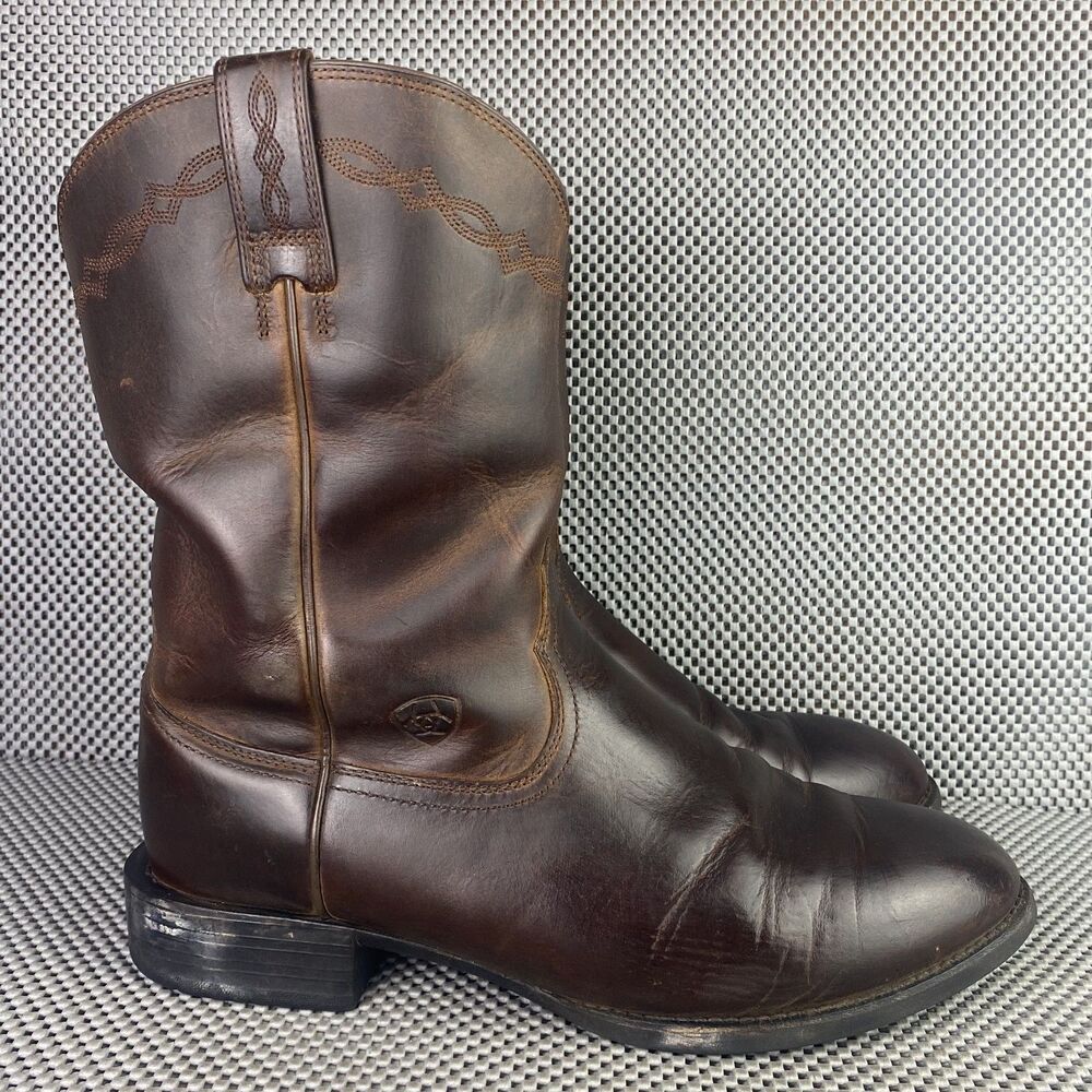 Ariat Heritage Roper Boots Mens 11 EE Brown Leather Western Pull on Cowboy